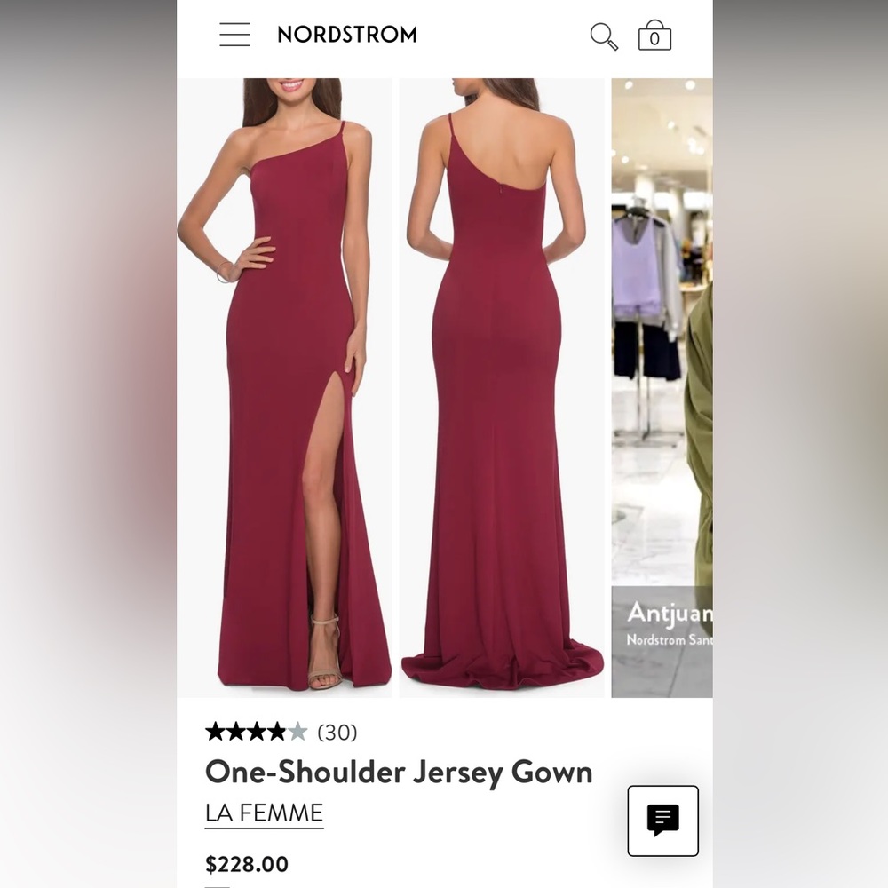 La Femme One-Shoulder Jersey Gown